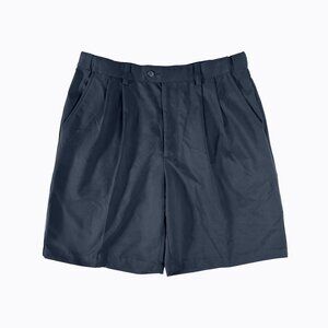 Izod Golf Men's Chino Shorts Sz 34 Navy Pleated Classic Preppy Athleisure Casual